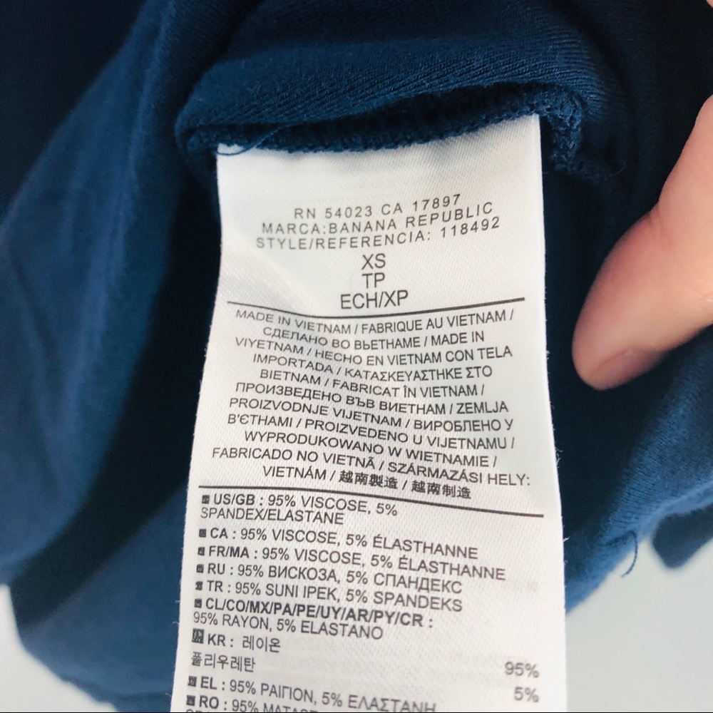 Banana Republic Navy Blue Ruched Top | XS - Picture 4 of 5